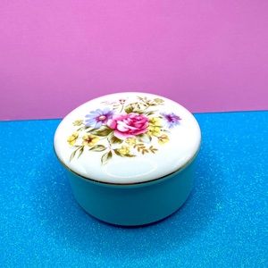IW Rice Import Made In Japan Trinket Box With Flowers